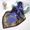 Mode Schal Schals Für Frauen Blumendruck Seide Satin Hijab Schal Weibliche Wraps 90*90 cm Quadrat Schals Bandana Schals Für Damen T200609