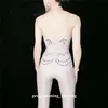 S26 SEXY BALLROOM COSTUME DI DANZA PROSPETTIVO CRYSTALI BODYSUIT DJ salto per cantieri Singerstage Outfitglass Stones Model