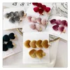 6 Styles 2pcs/set girls Velvet Cloth love heart Barrettes Temperament Simple Bangs Clip Love Hairpin Female Jewelry Party Gift M1360