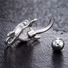 3 Colors Little Evil Shape Silver 316L Stainless Steel Jewelry Navel Bars Silver Belly Button Ring Navel Body Piercing Jewelry