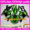 100% Injection Fit para a Kawasaki ZX 14R 1400 ZX14R 06 07 08 09 10 11 72HM.0 ZZR1400 ZX14R 2006 2007 2008 2009 2010 2011 Fairing verde preto