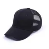 Gewone vaste paardenstaart honkbal cap rommelige buns hoed trucker pony caps unisex vizier mesh zomer buiten snapbacks