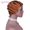 Straight Short Brasilian Virgin Human Hair Wigs Kinky Curly Afro Hairline Våt och Vågig Human Paryk Short Wig Human 8Inch Short Ombre Wig