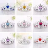 Meisjes prinses kroon 9 kleuren plastic tiara haaraccessoires mooie kristallen hoofd merken kinderen verjaardagsfeest kerstcadeau