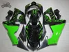 High quality Chinese fairings for Kawasaki Ninja ZX636 ZX 6R 2005 2006 636 ZX6R 05 06 green flames motorcycle road sport fairing kit