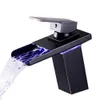 LED cascade salle de bain évier robinet capteur de température énergie hydroélectrique mitigeur lavabo mitigeur noir robinet