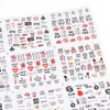 12pcs Russian Letters Sliders for Nail Romantic Valentine Nail Art Water Transfer Sticker Water Decal Manicure Tip CHBN1069-1464