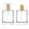 30 ml 50ml lege glas parfumflessen reizen vierkante spray verstuiver vulbare fles geur case 2styles rra2357