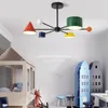 Nordic loft minimalist pendant lamp creative geometric macaron cartoon design bedroom children's room led hanging lighting