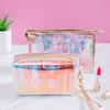 Kosmetiska väskor Fodral Mode Laser Väska Kvinnor Makeup Case TPU Transparent Skönhet Arrangör Påse Kvinna Jelly Lady Make Up