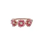 FAHMI 100% 925 Sterling Silver 188792C01 Rose Pink Daisy Flower Trio Ring Simple Romantic Original Women's Jewelry