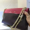 Nieuwe mode handtas Designer Bags Pallas ketting TOTE Portemuliënes Oxiderende lederen crossbody tas Zwarte schoudertassen allemaal match M41200 Gold HW