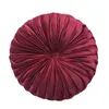 Pillow Fashion Super European Velvet Throw Pillow Cushion Round Fabric Pleated Wheel Pumpkin Pillow Solid color Sofa Seat Cushion Home de