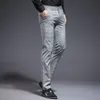 ICPANS pantalon à carreaux devant plat mince bureau formel Slim Fit robe pantalon hommes 2020 été