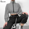 Rapcopter Refreike High Street Zipper Женская куртка Универсальный воротник Осень с длинным рукавом Harajuku сплетенные дамы повседневные куртки