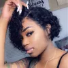 Short Bob Wig Water Wave Lace Front Human Hair Wigs 150% Brazilian hd full Frontal 360 Pixie Cut afro Curly pre plucked invisible Diva1