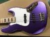 Metallic Purple 4 Critres Electric Jazz Bass avec pickguardmaple Fingerboard BindingCan être personnalisé comme demande7033581
