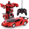 Schadevergoeding 2In1 RC Auto Sportwagen Transformatie Robots Modellen Afstandsbediening Vervorming RC vechtspeelgoed Children039s GiFT17026845