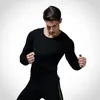 HOT 2020 Höst Vinter långärmad Skinny Sport Stridstights basket fotboll träning jogging Löp GYM Pro stretch t-shirts herr