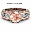 Eleganter hohler Kupfer-Zirkon-Ring mit Roségold-Muster, Valentinstagsgeschenk für Frauen – 6 Farben zur Auswahl