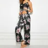 Hirigin 2019 nouvelle mode des femmes de nuit dames d'été sans manches Notte encolure en V dentelle florale Pyjama Outfits Ensembles Vêtements