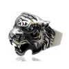 Nouvelle mode rétro Tiger Head Male Ring Creative Animal Zodiac Alloy Ring Band Men's Ring Party Bielry266k