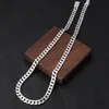 S925 Sterling Silver Men Women Necklace Thai Silver Cuban Link Chains Hip Hop Fine Jewelry 8mm 55cm 60cm