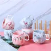 2020 Flamingo-Kaffeetassen, Keramikbecher, Reisebecher, niedlicher Katzenfuß, 72 x 85 mm, 350 ml