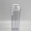 BPA FREE! 20oz Acrylic Tumblers With Dome Lid & Straws Double Wall Clear Plastic Water Bottles Wine Drinking Milk Cups A12