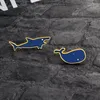 Miss Zoe dessin animé requin et baleine océan Animal Art Style émail broches Badge Denim veste bijoux cadeaux broches pour femmes hommes