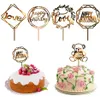 50 Styles Cupcake Cake Topper Happy Birthday Cake inserts Cake Top Flags for Love Family Birthday Party Baking Decoration Supplies