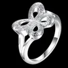 Epacket DHL Plated sterling silver Individual openwork butterfly ring DASR750 US size 7; women's 925 silver plate With Side Stones Rings