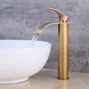 Bad Basin Kraan Messing Antiek Brons Afgewerkte Kraan Sink Mixer Tap Vanity Hot Cold Water Bathroom Tapers