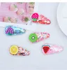 Pinces à cheveux mignonnes Barrettes épingles à cheveux en métal pour enfants enfants fruits paillettes mode bijoux accessoires danse fête épingle à cheveux