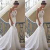 Sexy White Spaghetti Straps Mermaid Wedding Dresses Lace Backless Bridal Gowns Sleeveless Formal Party Wear robe de marriage