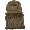 Enfants tricoté chapeau écharpe ensemble bonnets foulard costume polaire doublé chaud hiver chapeau neige Ski crâne casquette enfants cadeaux de noël