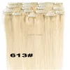 16 24 pouces Blond Blond Brun Brown Silky Clip droit dans les extensions de cheveux humains 70g 100g Brésilien Remy Remy pour la tête complète 6629730