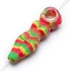 Sexy Woman Smoking Hand Pipe + Glass Dish Length 4.1 Inch Silicone Pipes Fda Herb Dab Rig Water Bong 637