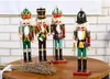 30 CM Notenkraker Puppet Soldaten Houten Beeldje Kerst Desktop Decoratie Venster Showcase Home Decor Ornamenten Kerstcadeau SN3797