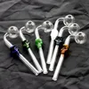 6 Inches Skull Smoking Glass Pipes Hookahs Oil Burner Handle Pipe Curved Mini Hand Blown Recycler Bong