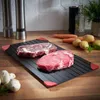 Fast Defrosting Tray Food Meat Fruit Fast Defrosting Plate Board Quickly Thaw Frozen Food Kitchen Tools With Silicone Legs Edges pad