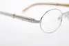 Designer Mens Women Luxury Gold Eyeglasses Frame Women Round White äkta Natural Horn Fashion Eyewear With Box C Decoration Glas7648337