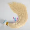 Dubbeldragen rak blond obearbetad Remy Virgin Human Hair Extension Tape i indisk naturlig brun blondin