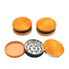 Nuovo Biscotto Biscotto Hamburger In Lega di Zinco Metallo Fumo Herb Grinder 3 Pezzi 55 MM Denti di Squalo Metallo Herb Grinder Spice Crusher Hand Muller