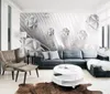 壁の壁画の壁紙キューブ球拡張スペース現代のミニマリスト3D壁紙家の装飾の習慣