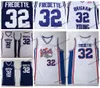 Mens Brigham Young Cougars Jimmer Fredette College Maglie da basket Vintage White Jersey # 32 Shanghai Sharks Camicie cucite