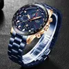 Lige Fashion Business Blue Mens Watches Top Brand Luxury Clock Male Militar