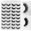 100% Handgemaakte 16 Pairs 3D Faux Mink Wimpers Valse Wimpers Piekerige Pluizige Lange Wimpers Oogmake-up faux cils