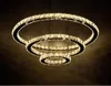 Modern 2/3 Diamond Rings LED Lampadari in cristallo trasparente Lampade a sospensione Luci Moderne cerchi lussuosi per soggiorno