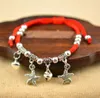 Hot-selling seedling silver-red rope Braided Bracelet Operating seedling silver foot chain braided alloy Tibetan silver bracelet W605